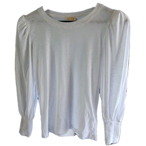 Nation LTD Flora ?Long Sleeve Peasant Tee in White Size XS - Picture 1 of 5